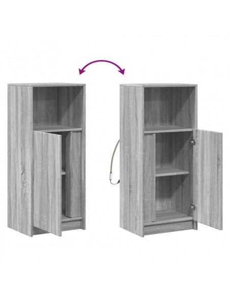 Credenza con LED Grigio Sonoma 42,5x34x100 cm Legno Multistrato