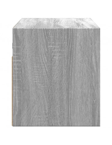 Mobile TV a Parete con Luci LED Grigio Sonoma 100x31x35 cm