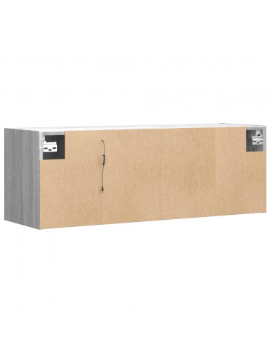 Mobile TV a Parete con Luci LED Grigio Sonoma 100x31x35 cm