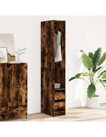 Armadio Rovere Fumo 30x50x200 cm in Legno Multistrato