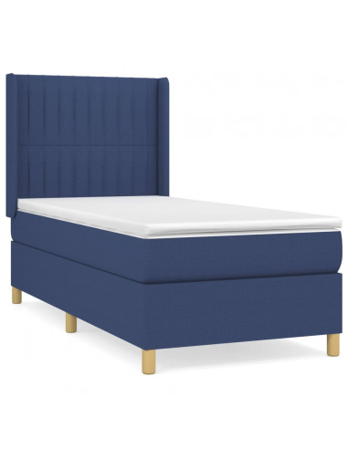 Giroletto a Molle con Materasso Blu 90x190 cm in Tessuto