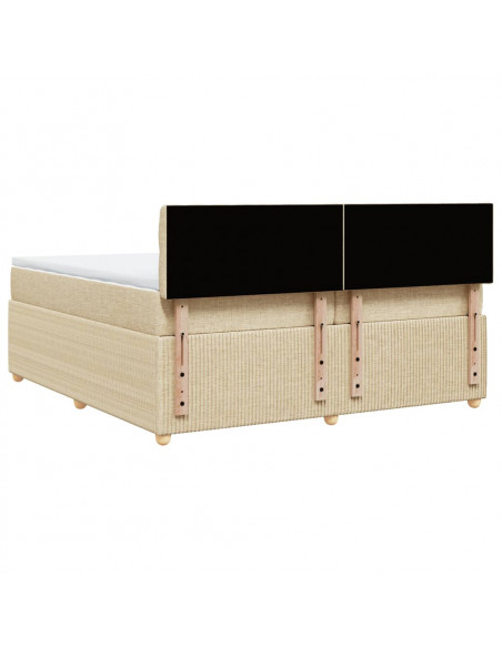 Giroletto a Molle con Materasso Crema 200x200 cm in Tessuto