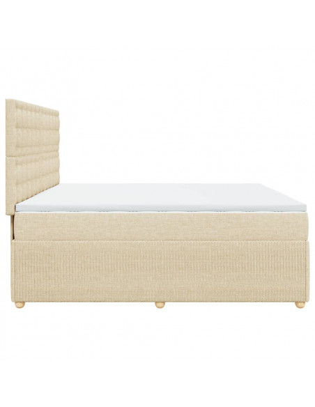 Giroletto a Molle con Materasso Crema 200x200 cm in Tessuto