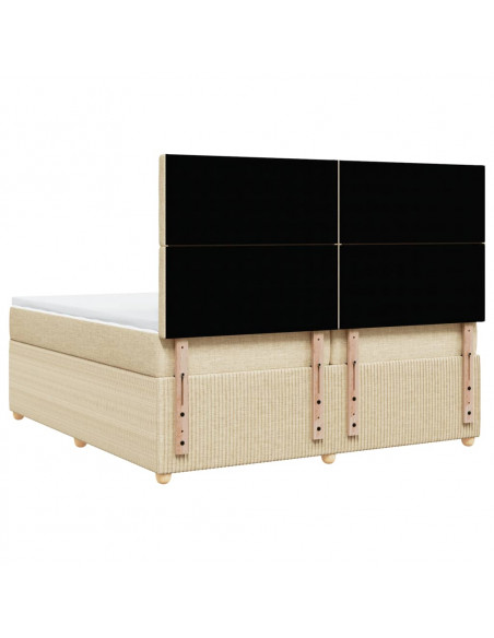 Giroletto a Molle con Materasso Crema 200x200 cm in Tessuto