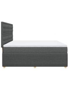 Giroletto a Molle con Materasso Grigio Scuro 200x200 cm Tessuto 2