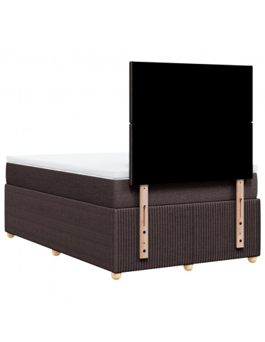 Giroletto a Molle con Materasso Marrone Scuro 120x190cm Tessuto