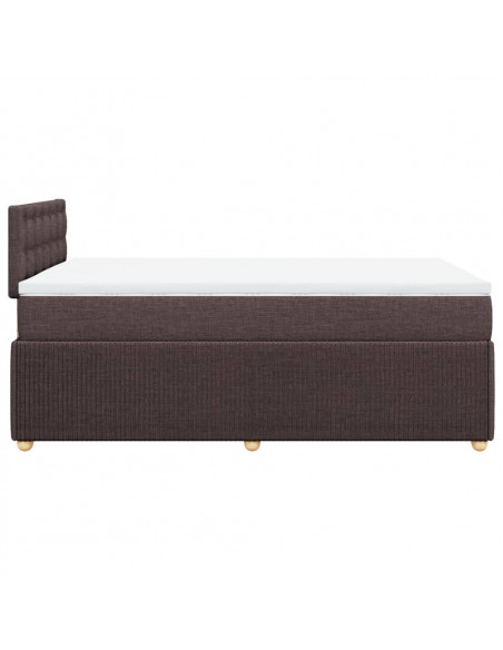 Giroletto a Molle con Materasso Marrone Scuro 120x190cm Tessuto
