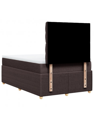 Giroletto a Molle con Materasso Marrone Scuro 120x190cm Tessuto