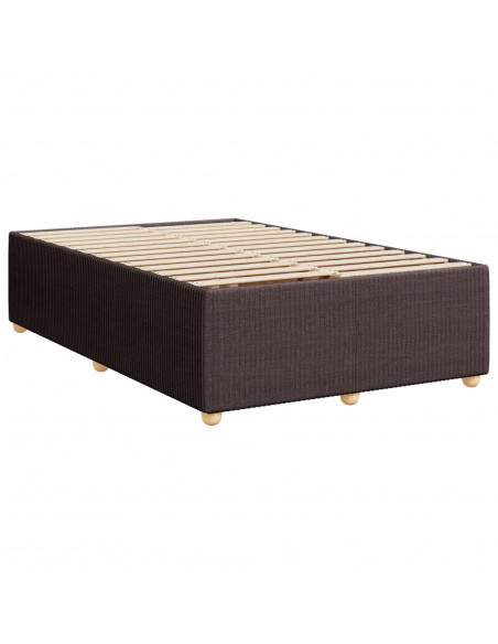 Giroletto a Molle con Materasso Marrone Scuro 120x190cm Tessuto
