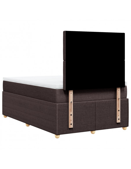 Giroletto a Molle con Materasso Marrone Scuro 120x190cm Tessuto