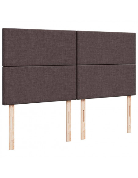 Giroletto a Molle con Materasso Marrone Scuro 200x200cm Tessuto
