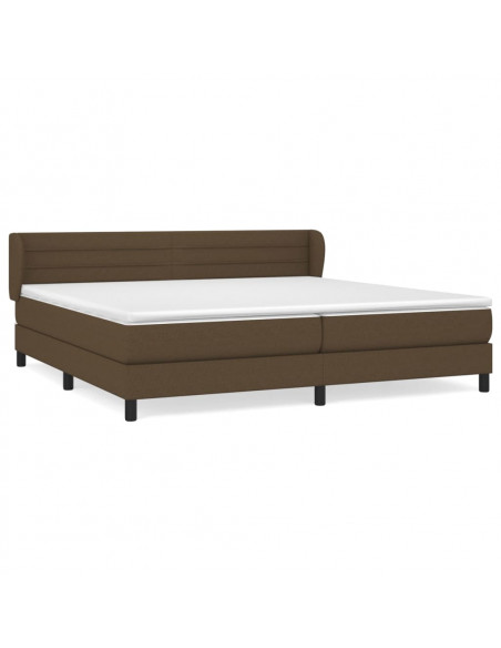 Giroletto a Molle con Materasso Marrone Scuro 200x200cm Tessuto