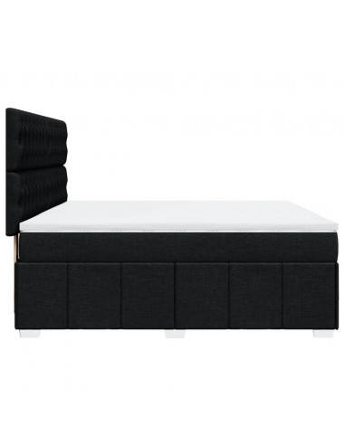 Giroletto a Molle con Materasso Nero 180x200 cm in Tessuto