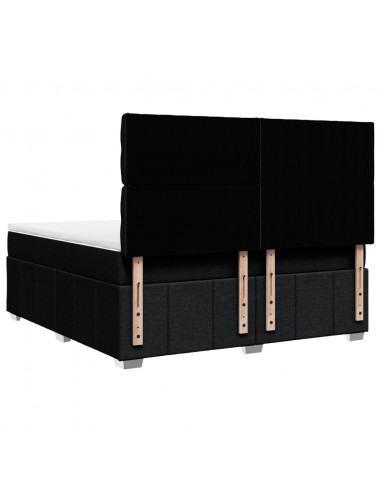 Giroletto a Molle con Materasso Nero 180x200 cm in Tessuto