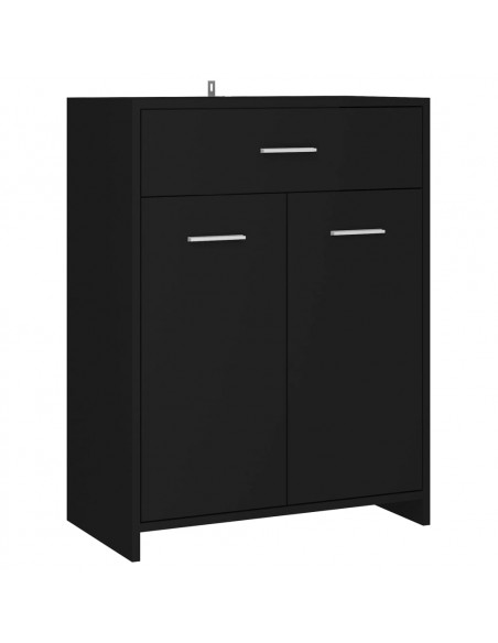 Mobile da Bagno Nero 60x33x80 cm in Legno Multistrato