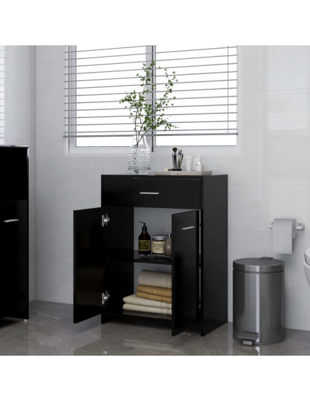 Mobile da Bagno Nero 60x33x80 cm in Legno Multistrato
