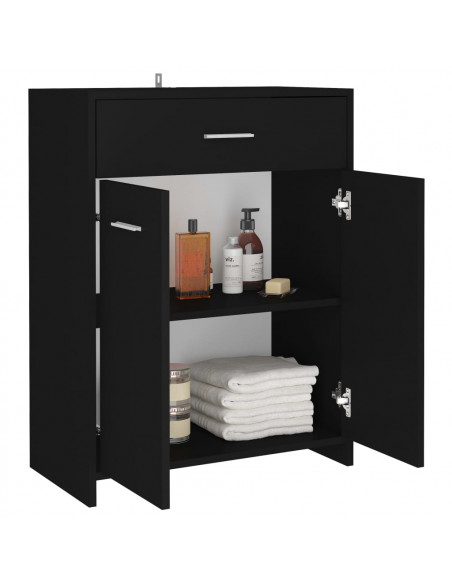 Mobile da Bagno Nero 60x33x80 cm in Legno Multistrato