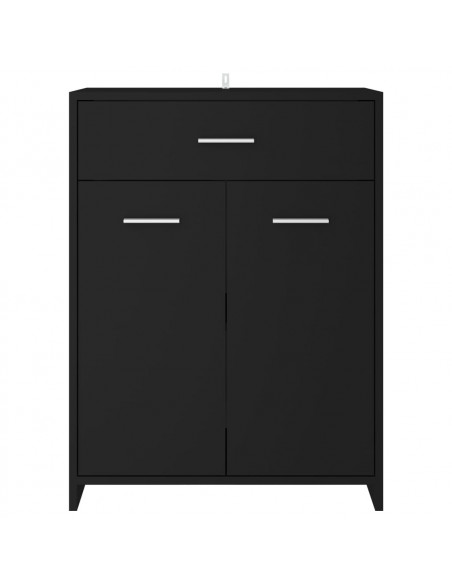 Mobile da Bagno Nero 60x33x80 cm in Legno tecnico