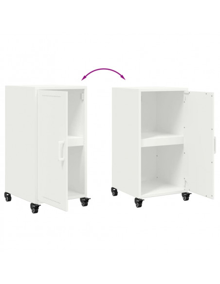 Credenza Bianca 36x39x72 cm in Acciaio Laminato a Freddo