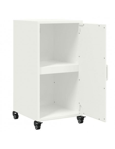 Credenza Bianca 36x39x72 cm in Acciaio Laminato a Freddo