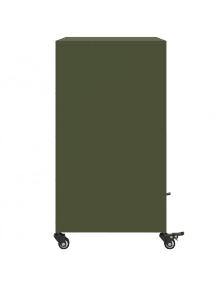 Credenza Verde Oliva 68,5x39x72 cm in Acciaio Laminato a Freddo