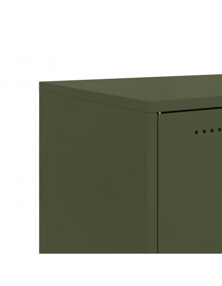 Credenza Verde Oliva 68,5x39x72 cm in Acciaio Laminato a Freddo