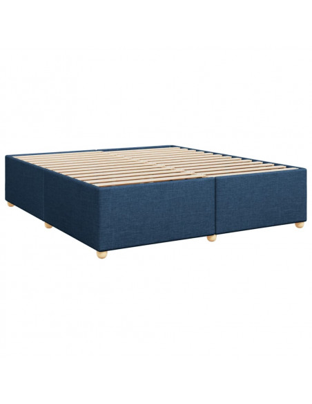 Giroletto a Molle con Materasso Blu 200x200 cm in Tessuto