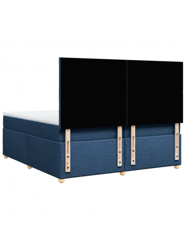 Giroletto a Molle con Materasso Blu 200x200 cm in Tessuto