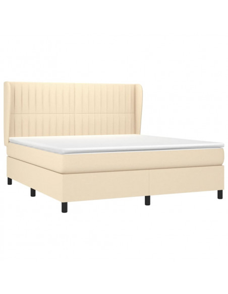 Giroletto a Molle con Materasso Crema 180x200 cm in Tessuto