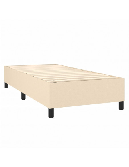 Letto a Molle con Materasso e LED Crema 90x200 cm in Tessuto