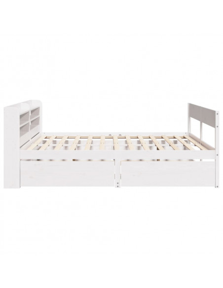 Letto senza Materasso Bianco 140x190 cm Legno Massello di Pino