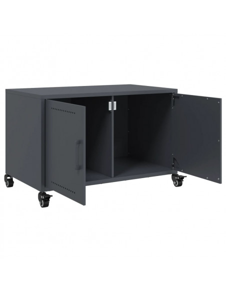 Mobile TV Antracite 68x39x43,5 cm in Acciaio Laminato a Freddo