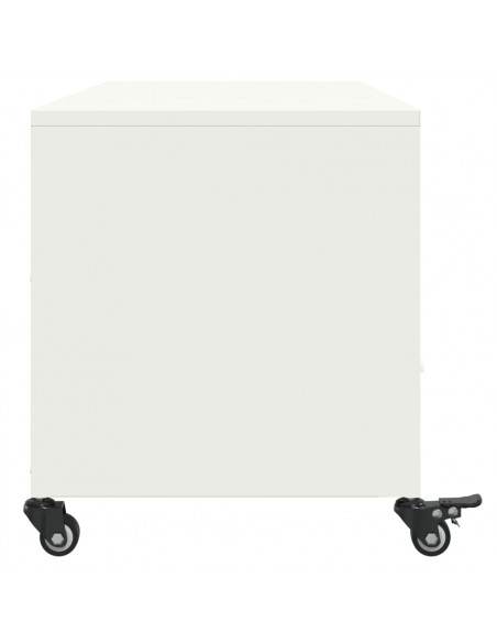 Mobile TV Bianco 100,5x39x43,5 cm in Acciaio Laminato a Freddo