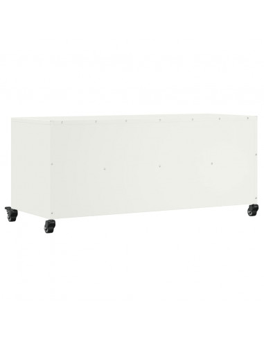 Mobile TV Bianco 100,5x39x43,5 cm in Acciaio Laminato a Freddo