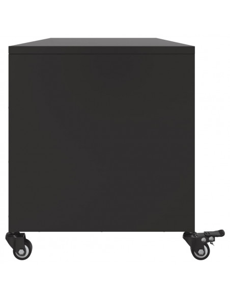 Mobile TV Nero 100,5x39x43,5 cm in Acciaio Laminato a Freddo