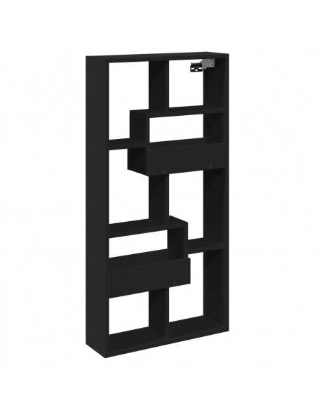Armadietto a Muro Nero 50x15x100 cm in Truciolato