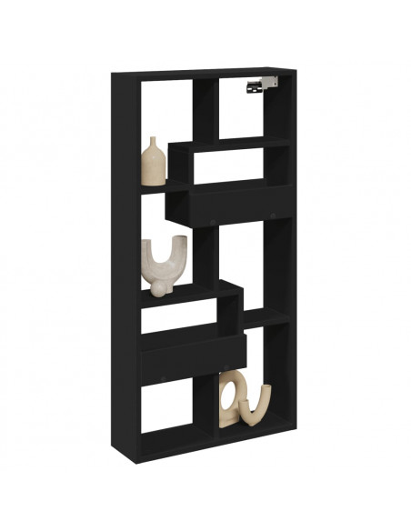 Armadietto a Muro Nero 50x15x100 cm in Truciolato