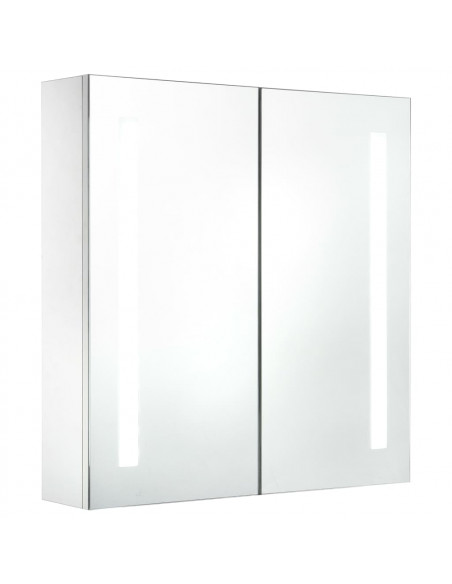 Armadietto Bagno con Specchio e LED 60x14x62 cm