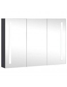 Armadietto Bagno con Specchio e LED 89x14x62 cm 2
