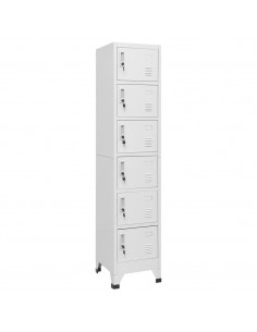 Armadietto con Serratura Grigio Chiaro 38x40x180 cm in Acciaio 2