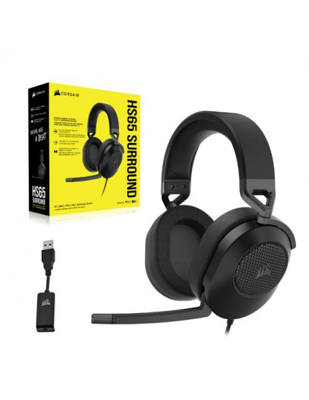Corsair HS65 Surround Carbon Cuffie con Microfono jack 3.5 PC/Xbox/PS4/Mobile