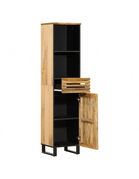 Credenza 38x34x160 cm in Legno Massello di Mango Grezzo