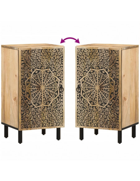 Credenza 40x33x75 cm in Legno Massello di Mango