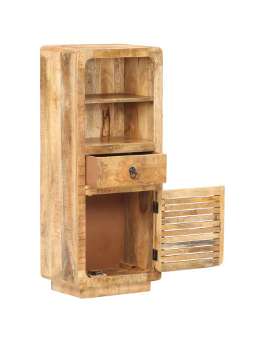 Credenza Alta 45x32x110 cm in Legno Massello di Mango Grezzo