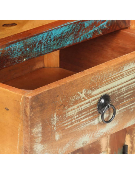 Credenza Alta 45x32x110 cm in Legno Massello di Recupero