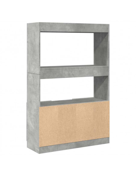 Credenza Grigio Cemento 92x33x140 cm in Legno Multistrato