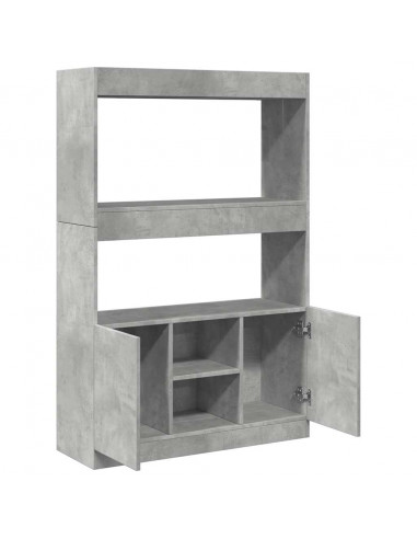 Credenza Grigio Cemento 92x33x140 cm in Legno Multistrato