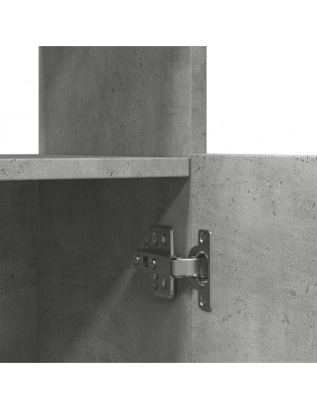 Credenza Grigio Cemento 92x33x180 cm in Legno Multistrato