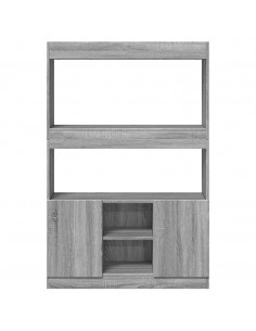 Credenza Grigio Sonoma 92x33x140 cm in Legno Multistrato 2