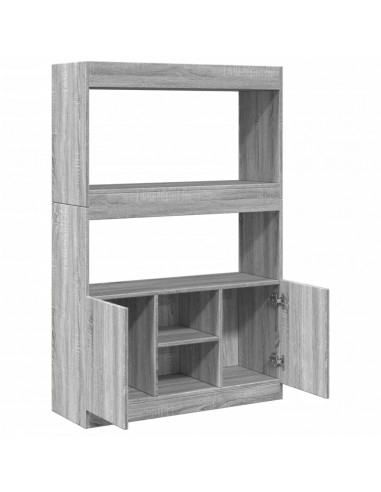 Credenza Grigio Sonoma 92x33x140 cm in Legno Multistrato